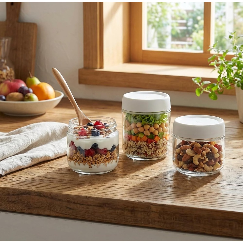 3 Pack 10oz Glass Jars with Sc - Meal Prep Food 리뷰 및 가격
