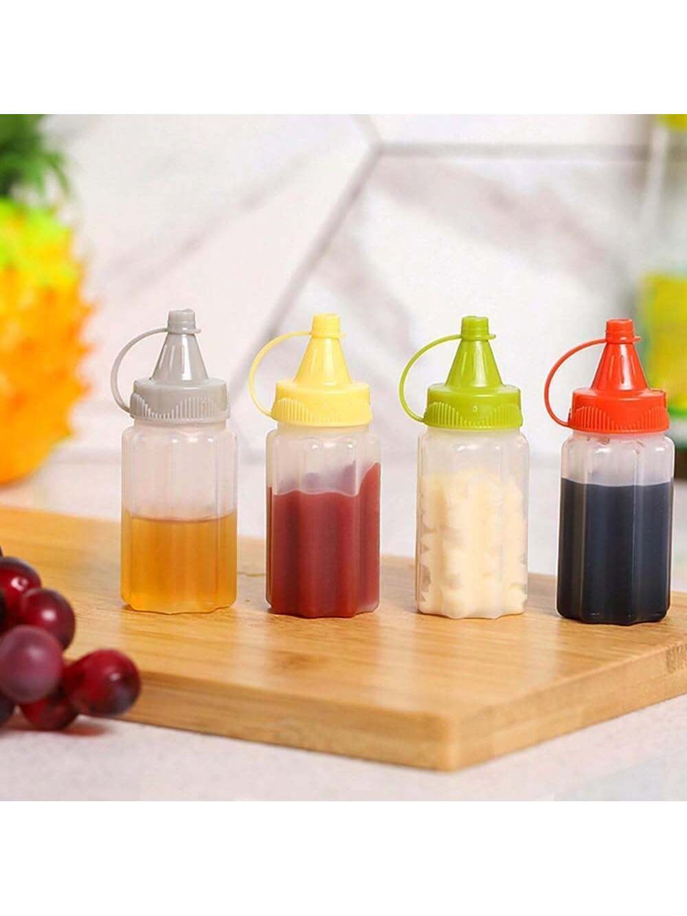 2/4/6Pcs Portable PP Sauce Squ - Herb Keeper Bottle 리뷰 및 가격