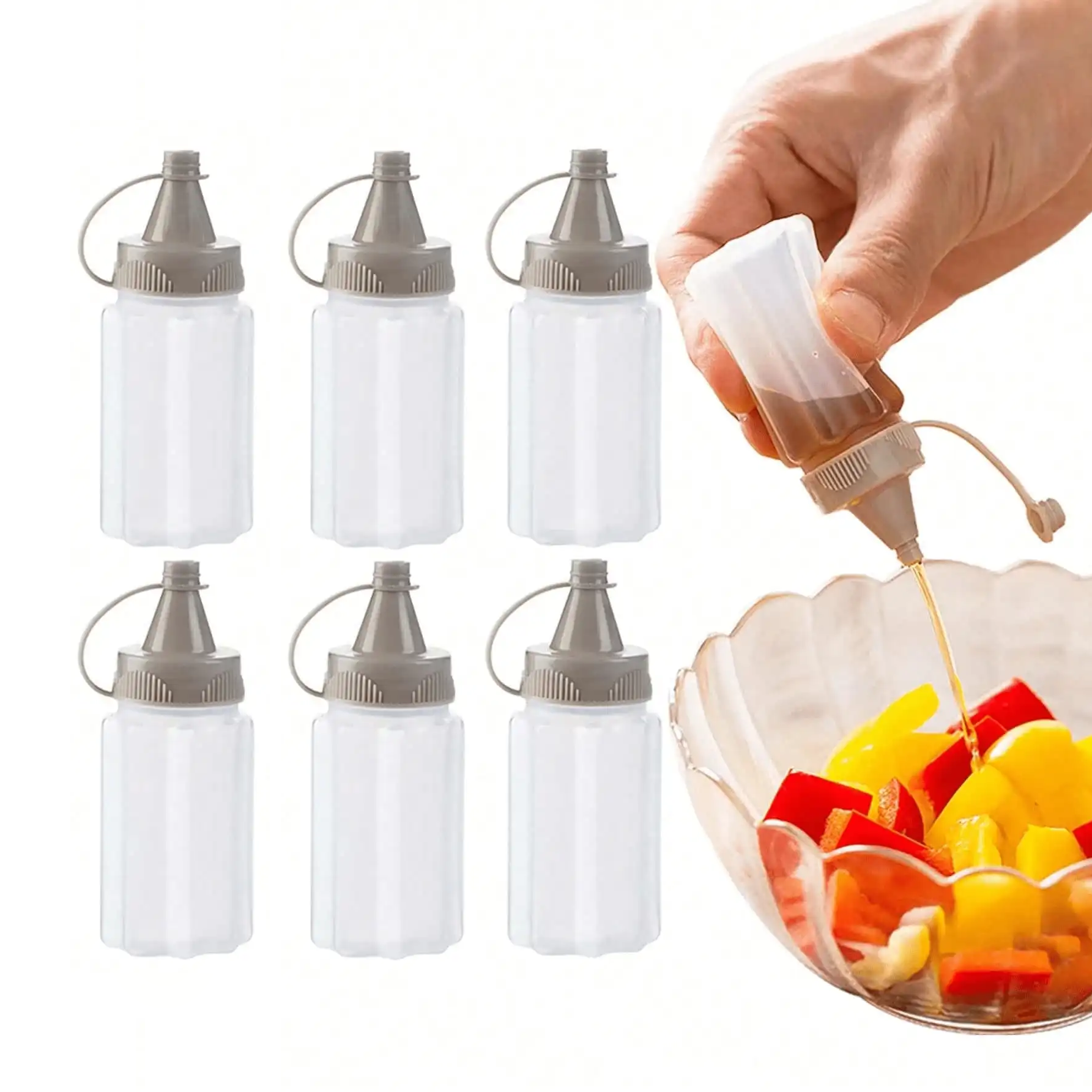 2/4/6Pcs Portable PP Sauce Squ - Herb Keeper Bottle 리뷰 및 가격