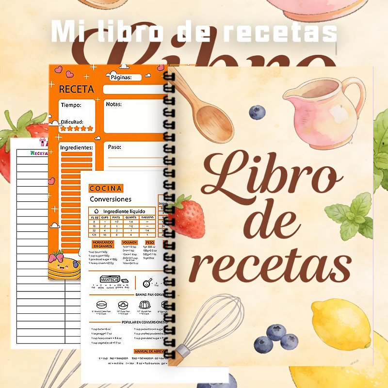 A5 Paper Spanish Recipe Book,  - Meal Prep Recipes Healthy 리뷰 및 가격