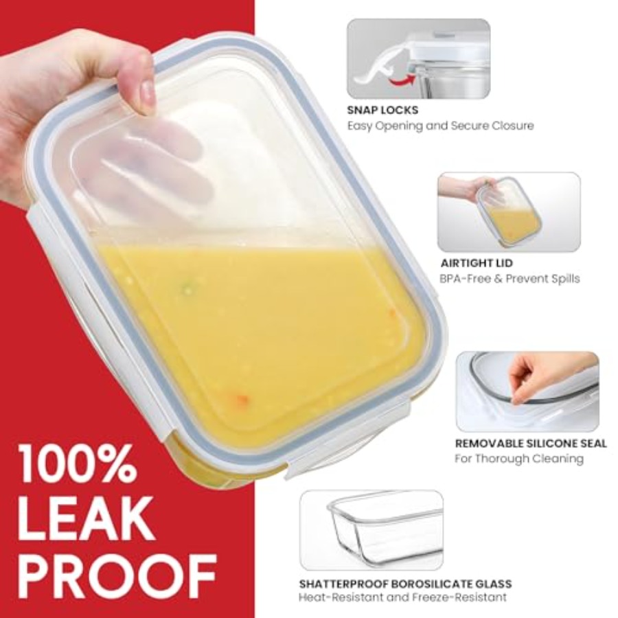 4 Pack 8 Cups/ 63oz Large Glas - Meal Prep Food 리뷰 및 가격