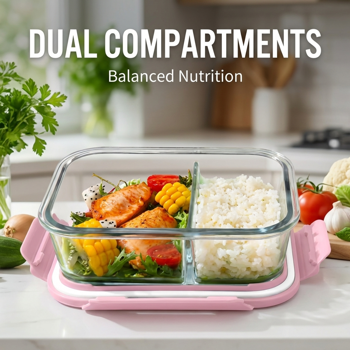 Portable Pink Glass Meal Prep  - Meal Prep Healthy Lunch 리뷰 및 가격