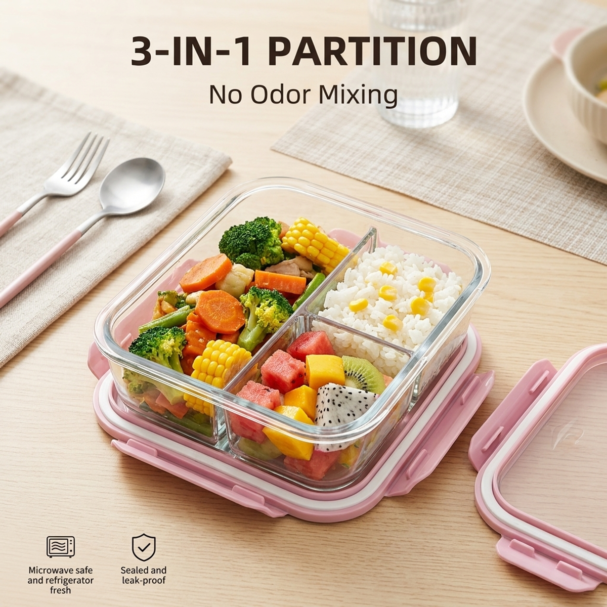 Portable Pink Glass Meal Prep  - Meal Prep Healthy Lunch 리뷰 및 가격
